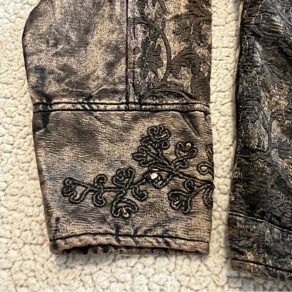 Coldwater Creek Women’s Bronze Sheen Embroidered Jacket Size‎ Large - Picture 9 of 16